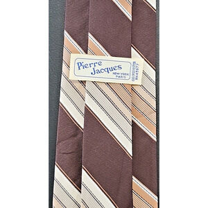 Men's Neck Tie Pierre Jacques Silk L55" W 3.0" Brown Beige